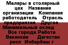 Маляры в столярный цех › Название организации ­ Компания-работодатель › Отрасль предприятия ­ Другое › Минимальный оклад ­ 1 - Все города Работа » Вакансии   . Дагестан респ.,Избербаш г.